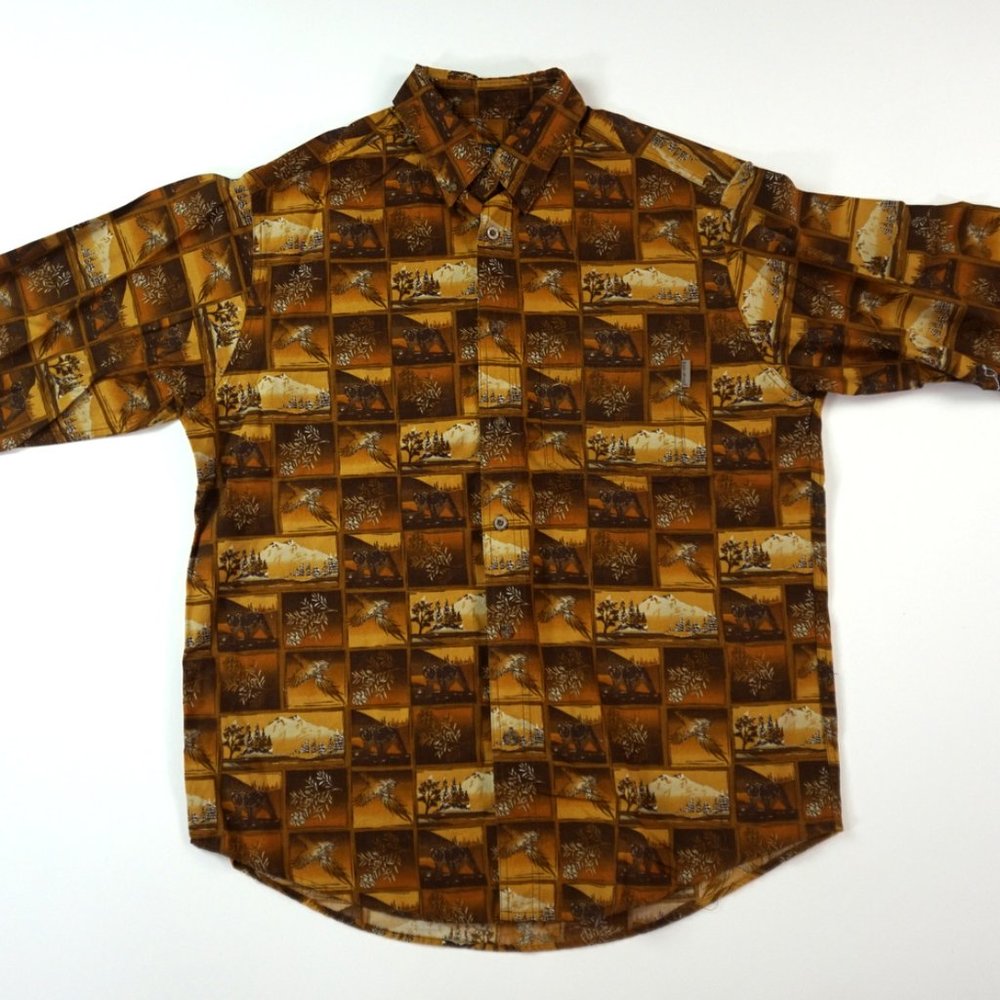 Woolrich Bears Rustic Print Button Down Shirt - image 1
